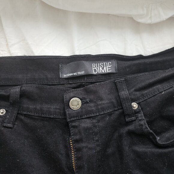 Rustic Dime Ragged Zipper Black Jeans Size 32 - Picture 4 of 7